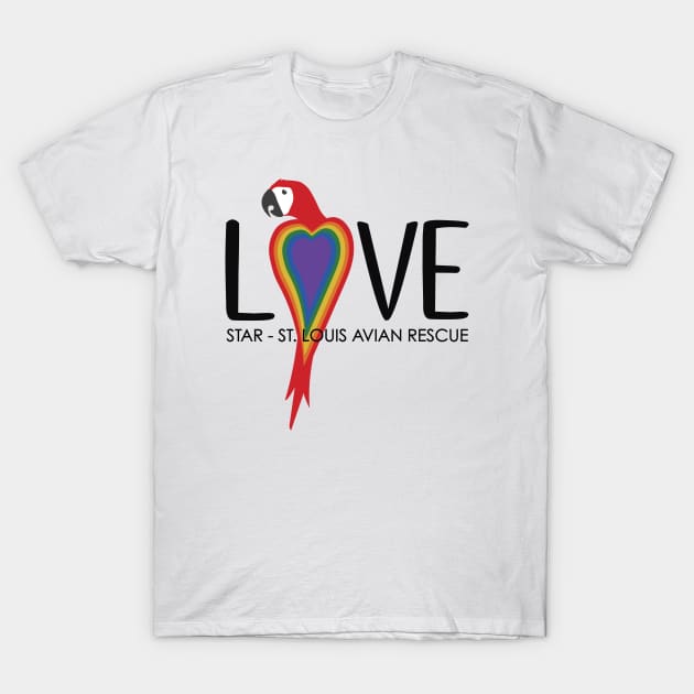 Parrot Love Rainbow T-Shirt by STAR Avian Rescue